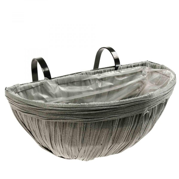 Grauer Balkonkasten mit Halterung