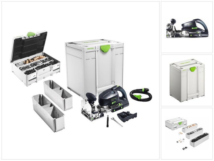Festool DOMINO XL DF 700 EQ-Plus Dübelfräse 720 W + Festool SV-SYS D14 Domino Verbinder Sortiment + Systainer