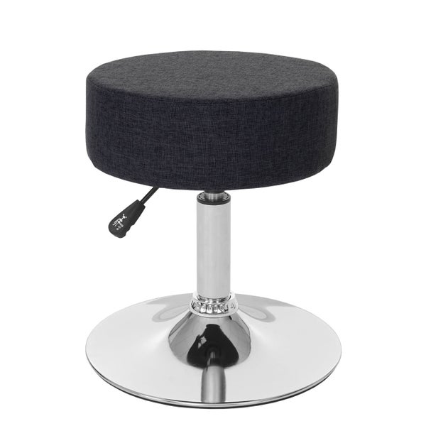 Hocker mit Stoffbezug und Metallfuß