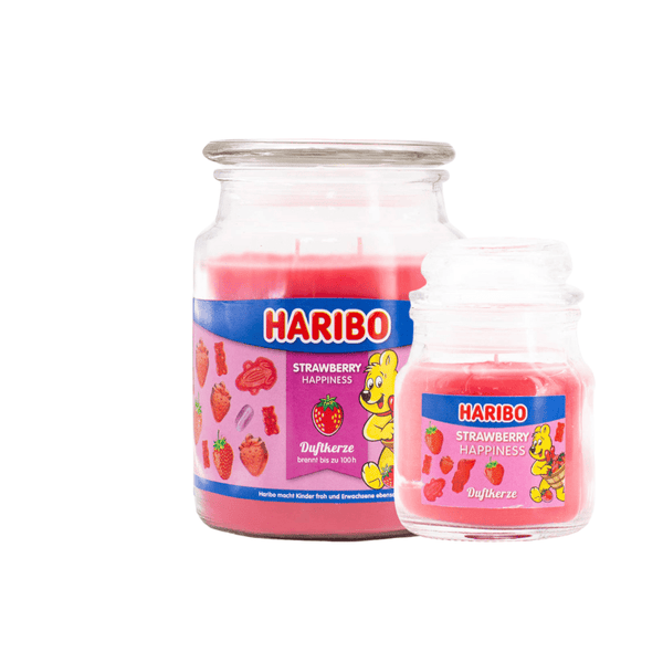 Haribo Kerzen Erdbeere Set 2 - 1x groß 1x klein