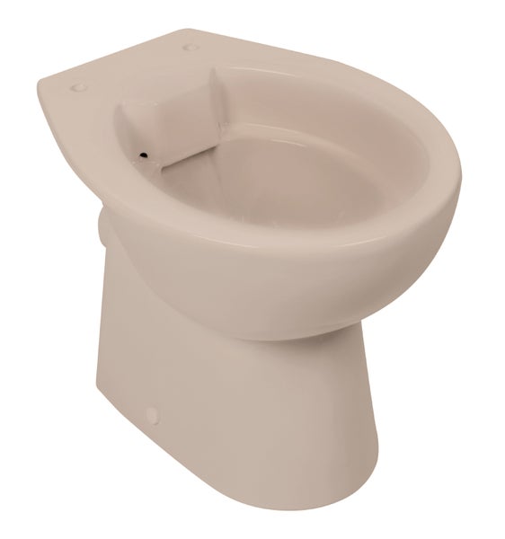 Calmwaters Stand WC spülrandlos in Beige-Bahamabeige, Tiefspüler mit Abgang waagerecht, hygienische Toilette ohne Spülrand, bodenstehendes WC aus Sanitärkeramik in Beige, 39 cm Höhe, 07AB6143