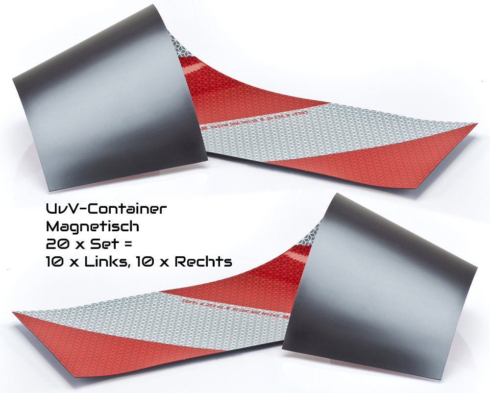 Container Warnfolie ORAFOL hochwertige Folie selbstklebend oder magnetisch / Magnetisch / 20er Set (je 10 x links/rechts)