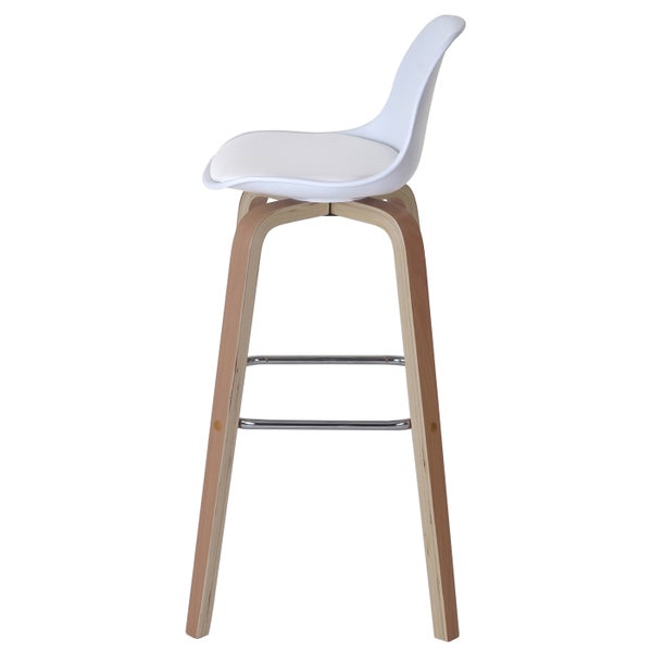 Barhocker mit Holzgestell und Sitz aus Kunstleder