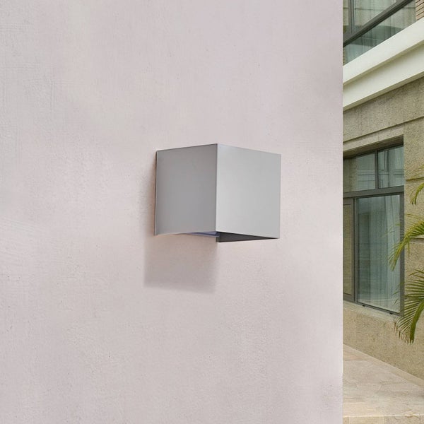 ELC Wandleuchte außen Ildaria (spritzwassergeschützt (Modern) in Weiß aus Aluminium (1 flammig, G9) - Außenwandleuchten Wandlampe Led Außenlampe Outdoor für Außenwand/Hauswand Haus