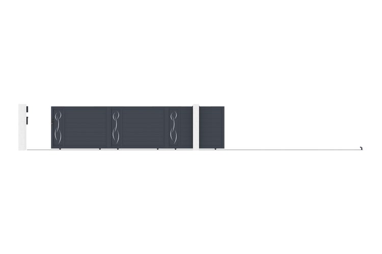 Schiebetor 6m LIFE H.140 graues Aluminium
