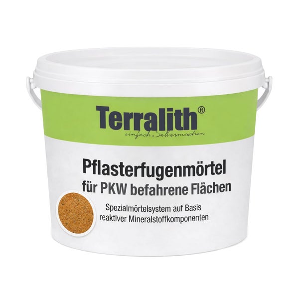 Terralith Pflasterfugenmoertel fuer PKW befahrene Flaechen im Eimer