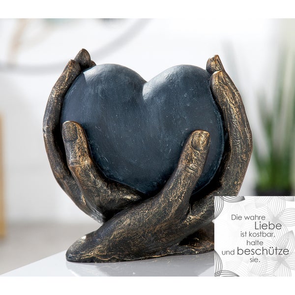 Skulptur GILDE Dekoration Höhe 15cm Breite 15cm bronzefarben, grau Poly