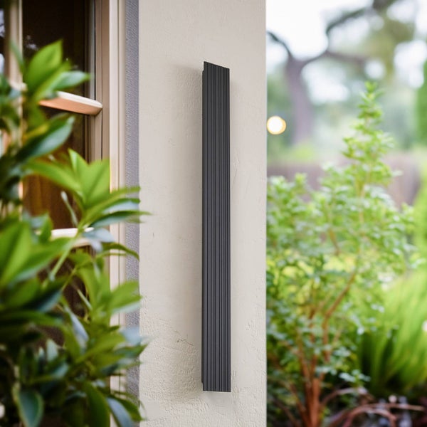Lucande LED Wandleuchte außen Melira (Modern) in Schwarz aus Aluminium (1 flammig, ) - Außenwandleuchten Wandlampe Led Außenlampe Outdoor für Außenwand/Hauswand Haus Terrasse &