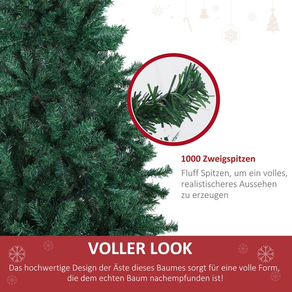 HOMCOM Weihnachtsbaum, ∅102 x H180 cm, PVC, Grün