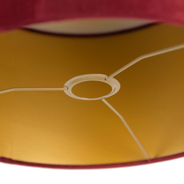 Velour Lampenschirm rot 35/35/20 mit goldener Innenseite