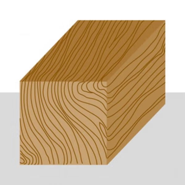 Kantholz aus Holz mit sichtbarer Maserung