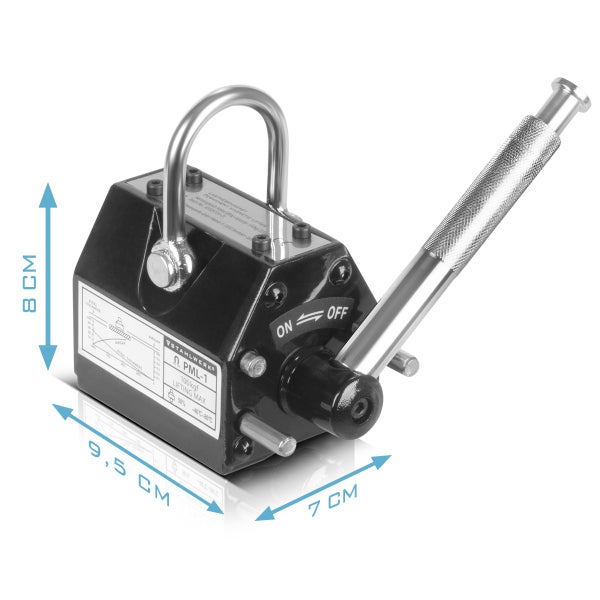 STAHLWERK Lasthebemagnet mit 100 kg 220 lbs Tragkraft und 350kg 771 lbs Zugkraft