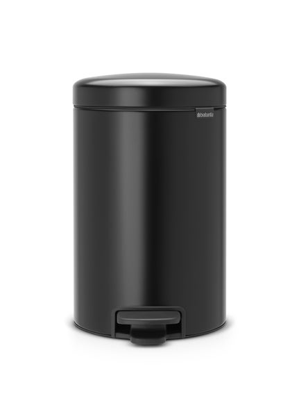 Brabantia Klassischer Tretmülleimer Mit Soft Verschluss 12 Liter HxBxT 41,1 x 25,1 x 33,8 cm Metall Metallik Schwarz