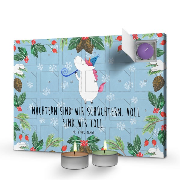 Mr. & Mrs. Panda Duftkerzen Adventskalender Einhorn Party - Blau Pastell