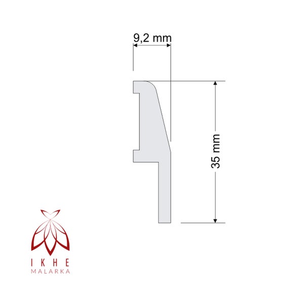 Technische Zeichnung eines Profils mit den Maßen 9,2 mm und 35 mm.