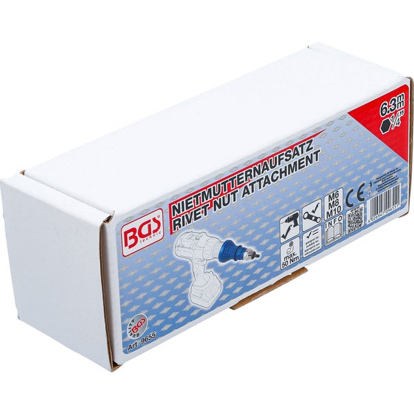 BGS Nietmutternaufsatz M6 / M8 / M10 - 9655