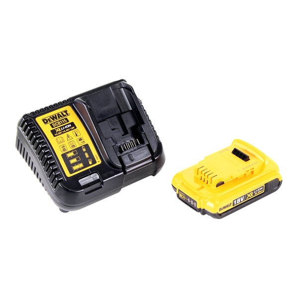 DeWalt Akkuladegerät Modell DCB115 und DeWalt 18 Volt Lithium-Ionen-Akku mit 2,0 Amperestunden.