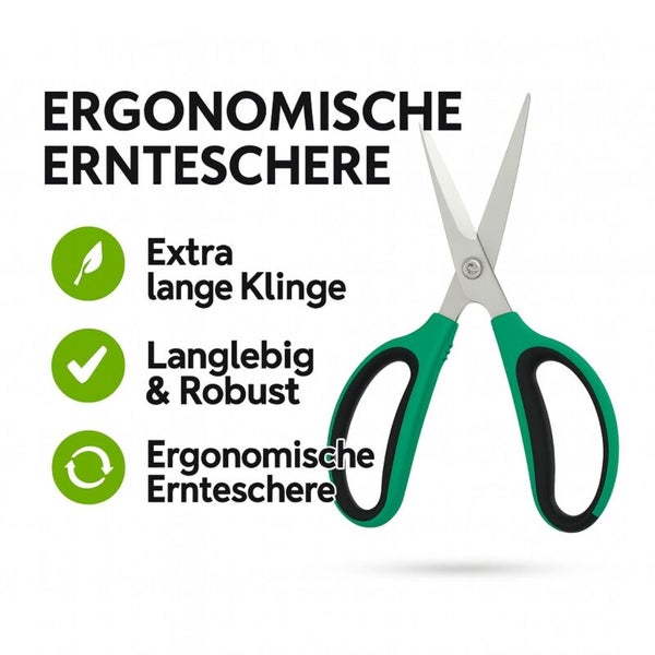 Ergonomische Ernteschere mit langer Klinge, langlebig und robust.