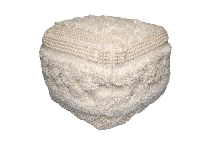 Pouf Hocker handgefertigt Natural Quadrat 50 cm