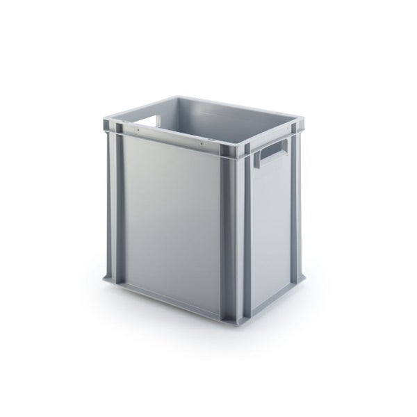 PROREGAL SuperSparSet 5x Eurobehälter mit Offenem Griff und Auflagedeckel HxBxT 40 x 30 x 40 cm 37 Liter Grau Eurobox Transportbox