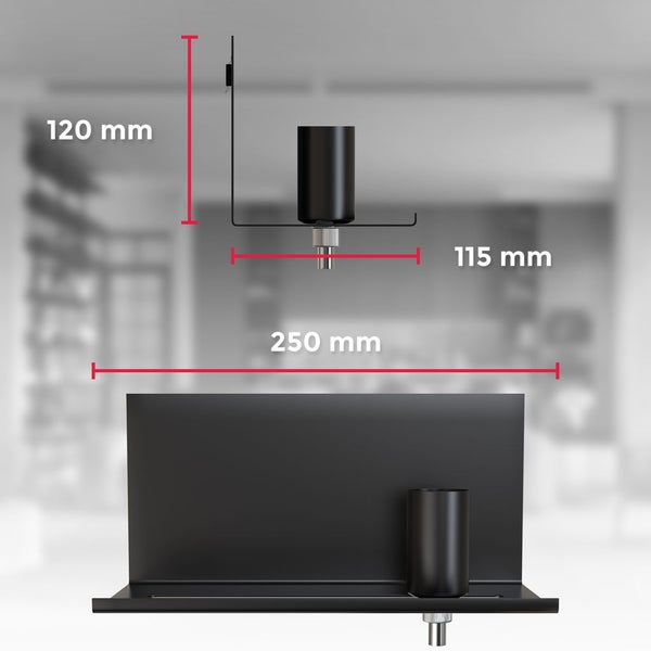Wandlampe - schalter, mit Stecker, mit Ablage, E27 Fassung, schwarz