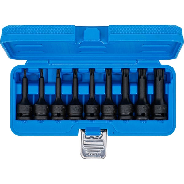 BGS Kraft-Bit-Einsatz-Satz Antrieb Innenvierkant 12,5 mm (1/2) T-Profil (für Torx) T20 - T70 9tlg. - 5480