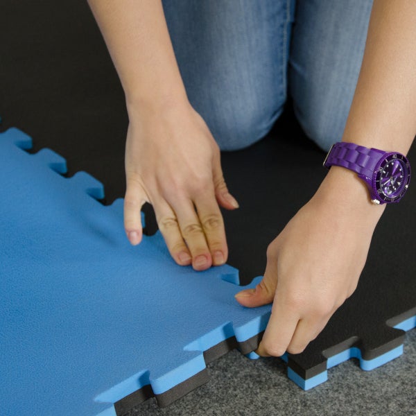 2,5cm Fitnessmatte 2,4qm - 3er Set 90x90cm Bodenschutzmatte - Fitness Bodenmatte