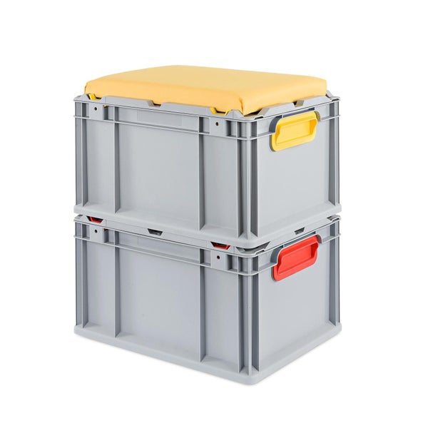 PROREGAL Eurobox NextGen Seat Box Rot HxBxT 36,5 x 30 x 40 cm 30 Liter Griffe Geschlossen Eurobehälter Sitzbox Transportbox