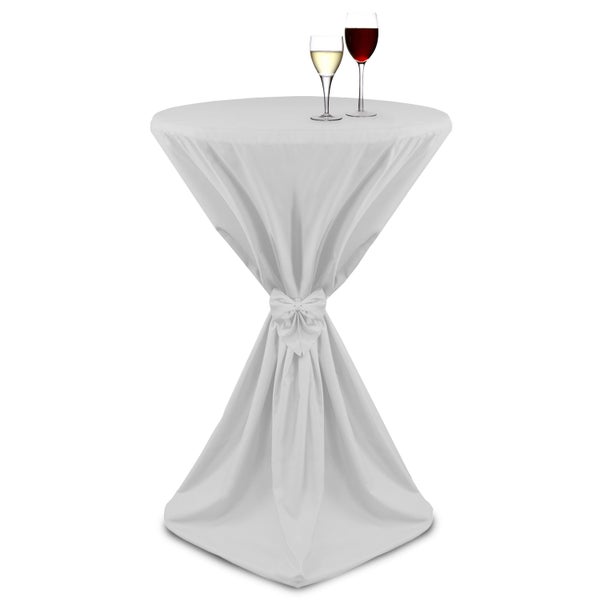 Beautissu Giulia Stehtischhusse Ø 80 cm Weiß