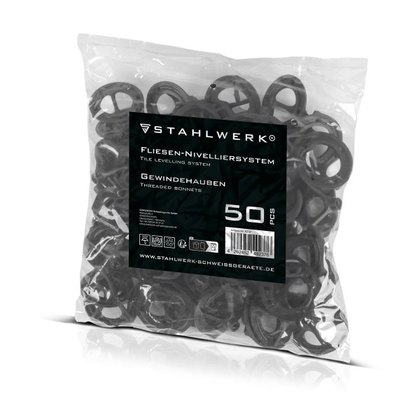 Packung Gewindehauben für Fliesen-Nivelliersystem, 50 Stück