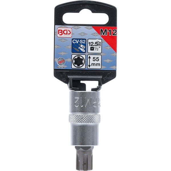 BGS technic M12 Vielzahn-Einsatz mit 12,5 mm (1/2 Zoll) Antrieb