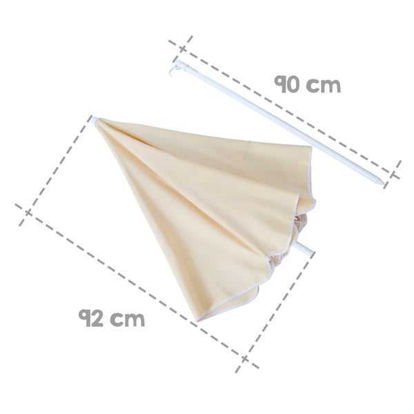 ROBA Sonnenschirm-Set, mit Metallgestell, in beige, Befestigungsleiste grau lasiert