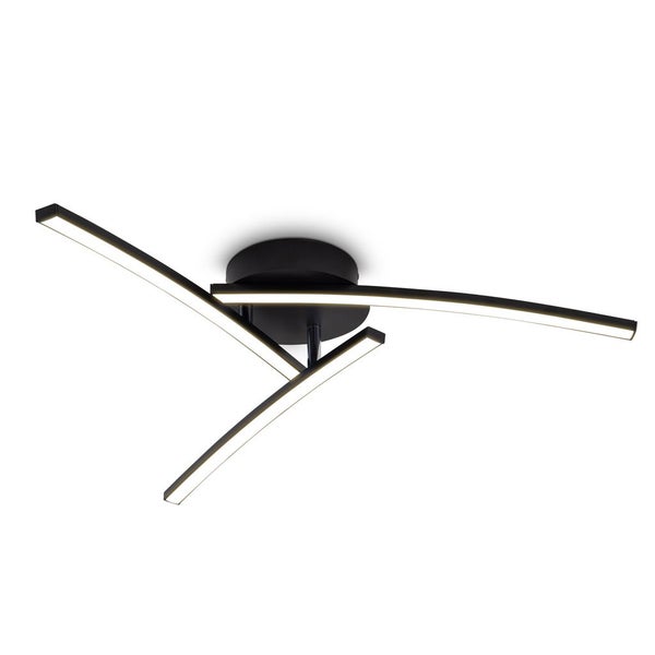 Deckenleuchte 60x60 cm - 15W, 1650lm, LED, warmweiß, schwarz