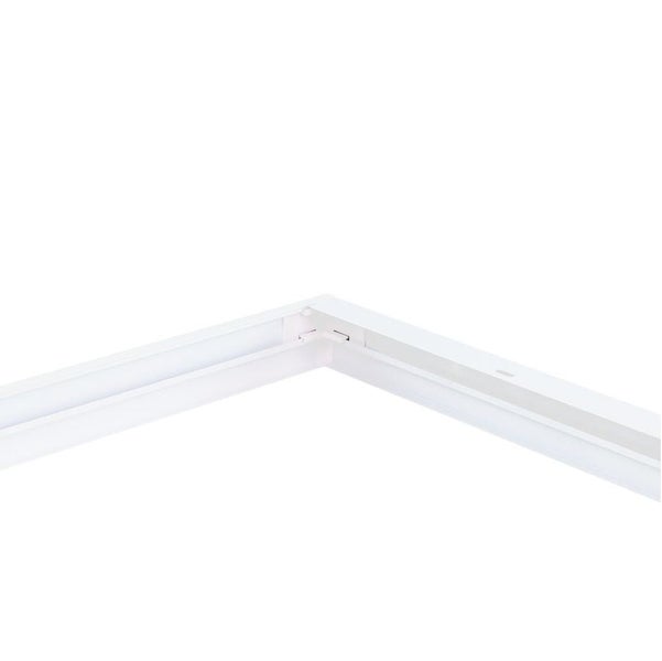 Detailaufnahme einer weißen Schiene für ein Beleuchtungssystem