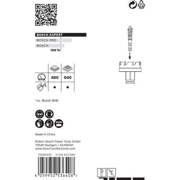Bosch Expert Sheet Metal Lochsäge 25 x 40 mm - 2608900494