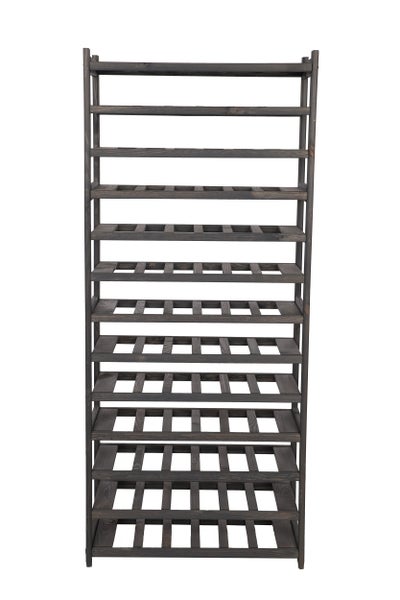 PROREGAL Weinregal SPREEWALD HxBxT 163x70x33cm 78 Flaschen auf 13 Ebenen Massives Kiefernholz Grau geölt
