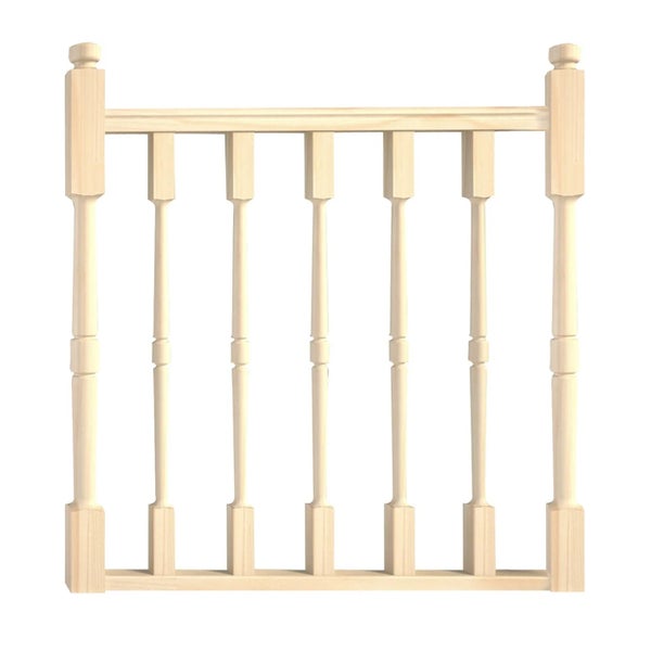 Balustrade mit gedrechselten Balustraden – Kiefernholz – 100 cm