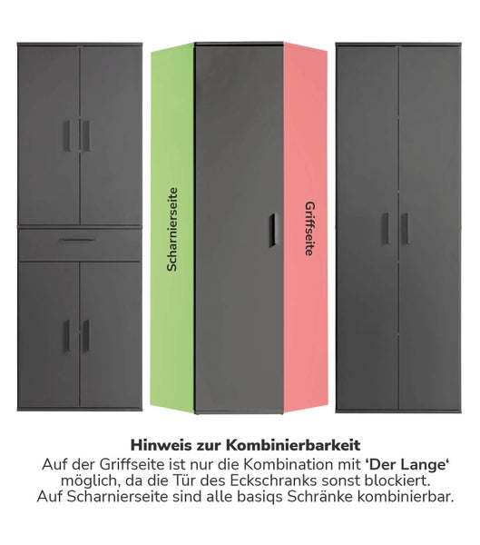 mokebo Eckschrank in Anthrazit 'Der Lange', Schrank, Aufbewahrungsschrank oder Mehrzweckschrank