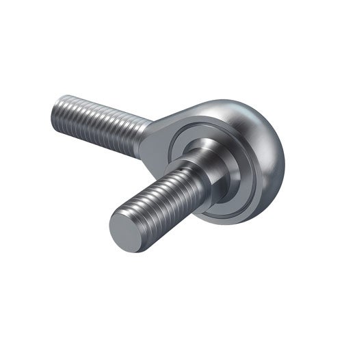 Winkelgelenk aus Stahl mit Gewindebolzen.