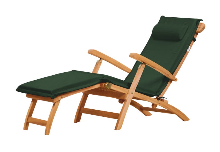 Deckchair Auflage mit Nackenkissen im Set grün für Gartenliege Hochlehner