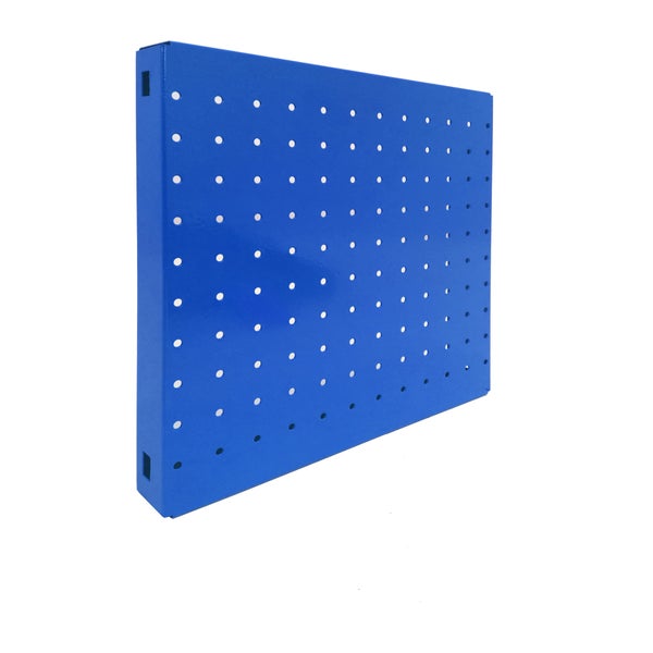 PROREGAL Doppelpack 2x Memoboard aus Stahl Gelocht HxBxT 30 x 30 x 3,5 cm Blau Lochblech Wandtafel Trägersystem