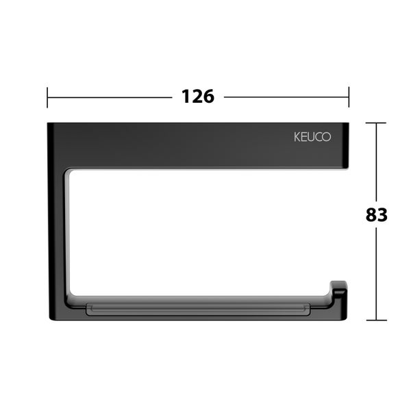 KEUCO Rose Toilettenpapierhalter, starr, zum Kleben/Schrauben, schwarz matt