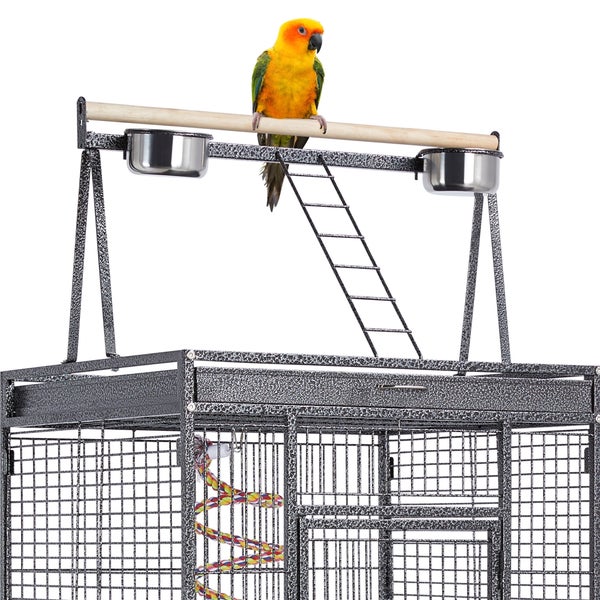 Yaheetech Vogelkäfig mit Sitzstange , Schwarz