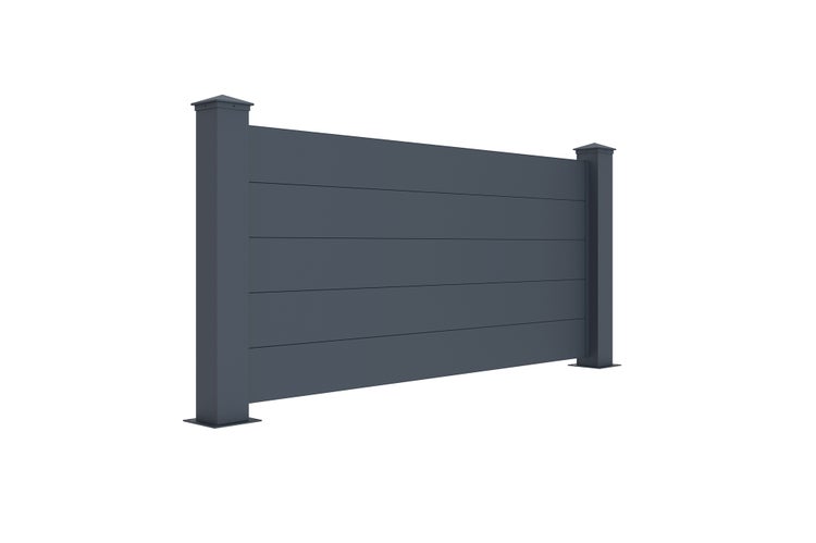 Vorgartenzaun aus Aluminium NIESEN 190H90 Grau