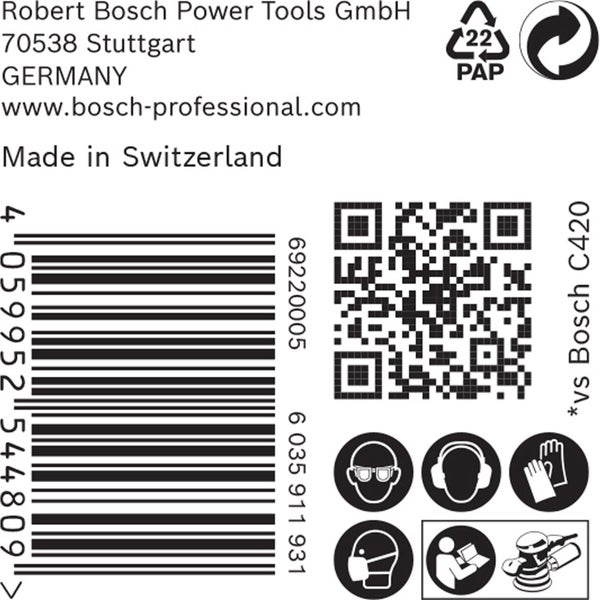Bosch 50x Expert C470 Schleifpapier Mehrloch für Exzenterschleifer 150 mm G 220 - 2608901142