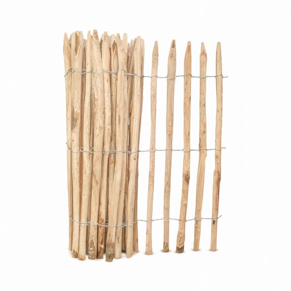 Italienischer Staketenzaun Kastanie - Länge 5 Meter, Höhe 80 cm, Lattenabstand 4-5 cm