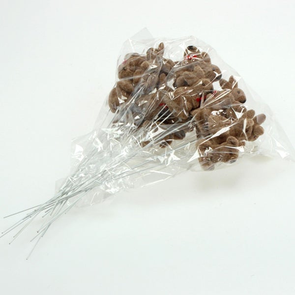 Dekoration Rentier am Draht im transparenten Beutel