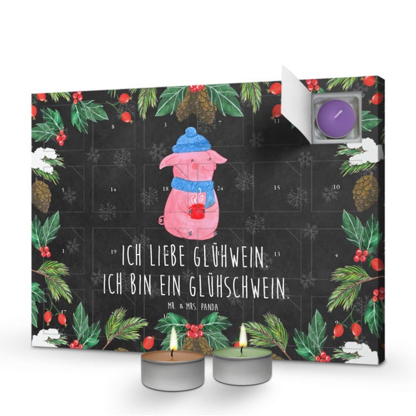 Mr. & Mrs. Panda Duftkerzen Adventskalender Schwein Glühwein - Schwarz