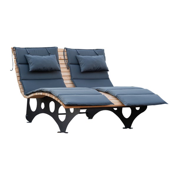 Home Deluxe - Wellenholzliege TAIGA inkl. 2x Auflage- Waldsofa Schwungliege Relaxliege