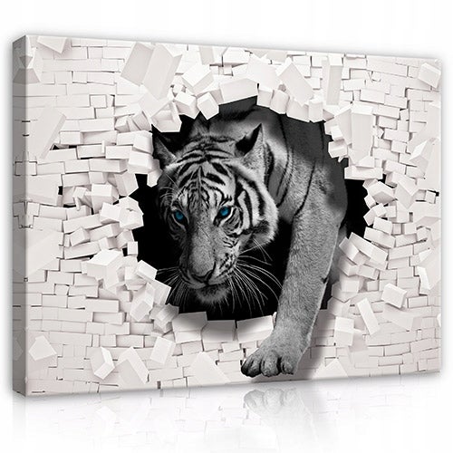 Leinwandbild Tiger Tiere Modern Bilder Wohnzimmer 120X80 cm